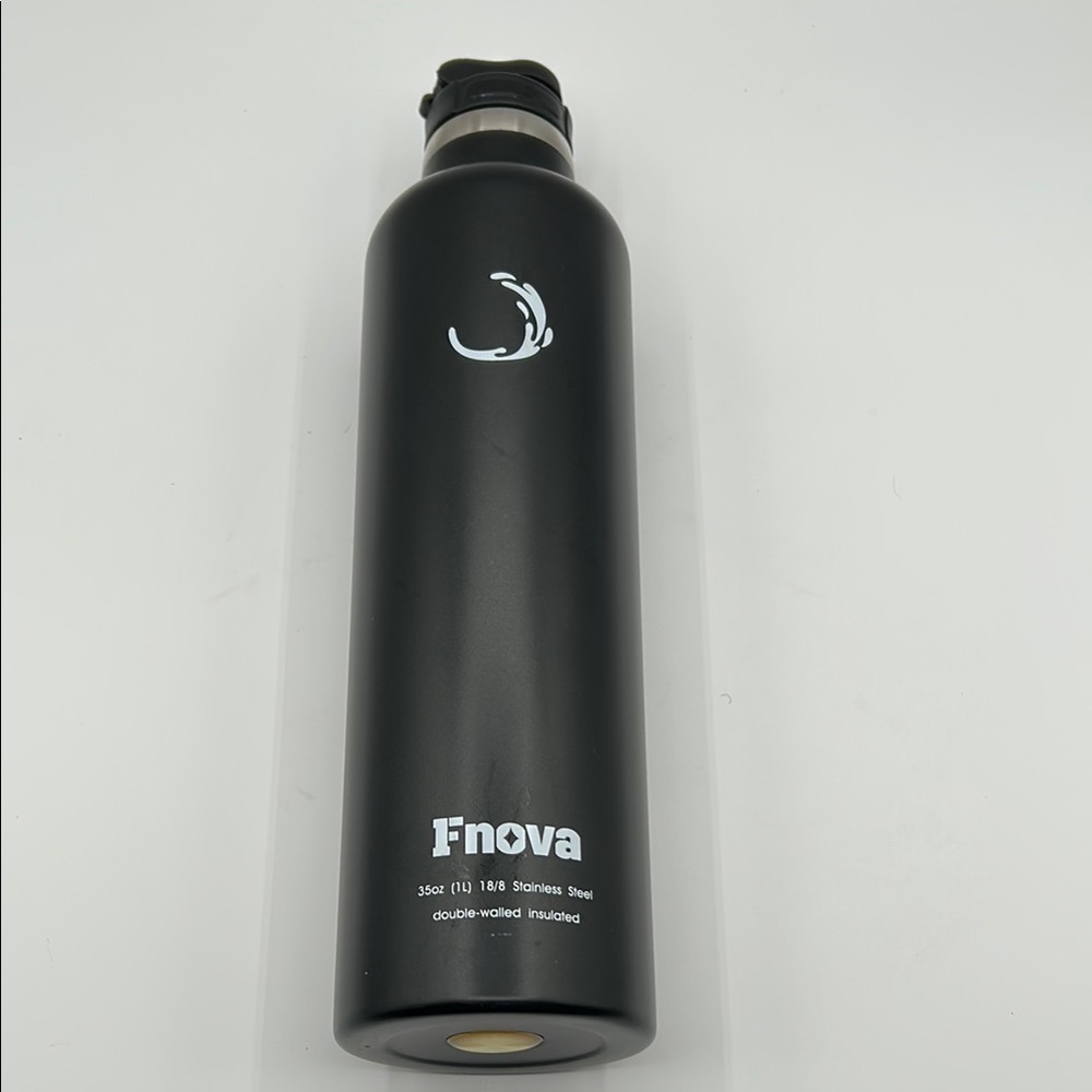 Fnova Black Stainless Steel Water Bottle